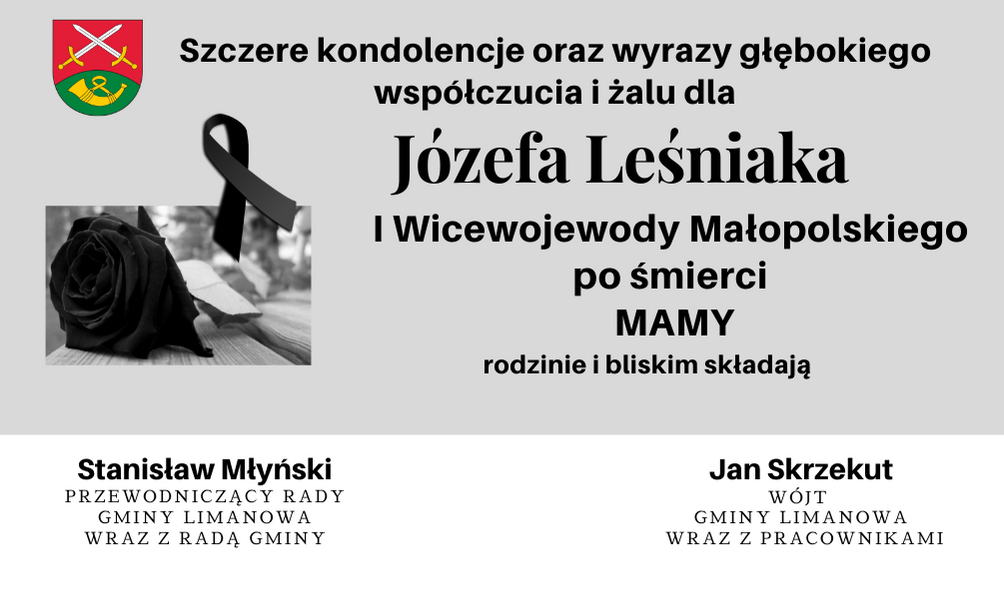 Kondolencje z powodu śmierci Mamy I Wicewojewody Małopolskiego Józefa Leśniaka - zdjęcie główne