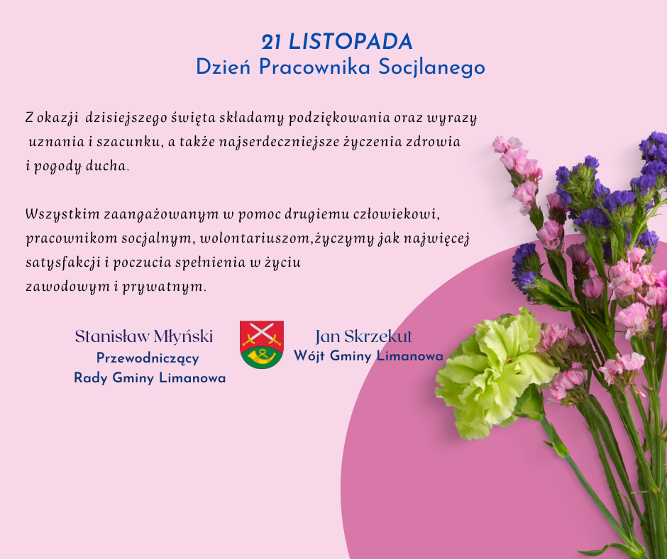 Dzień Pracownika Socjalnego - życzenia od władz Gminy Limanowa - zdjęcie główne