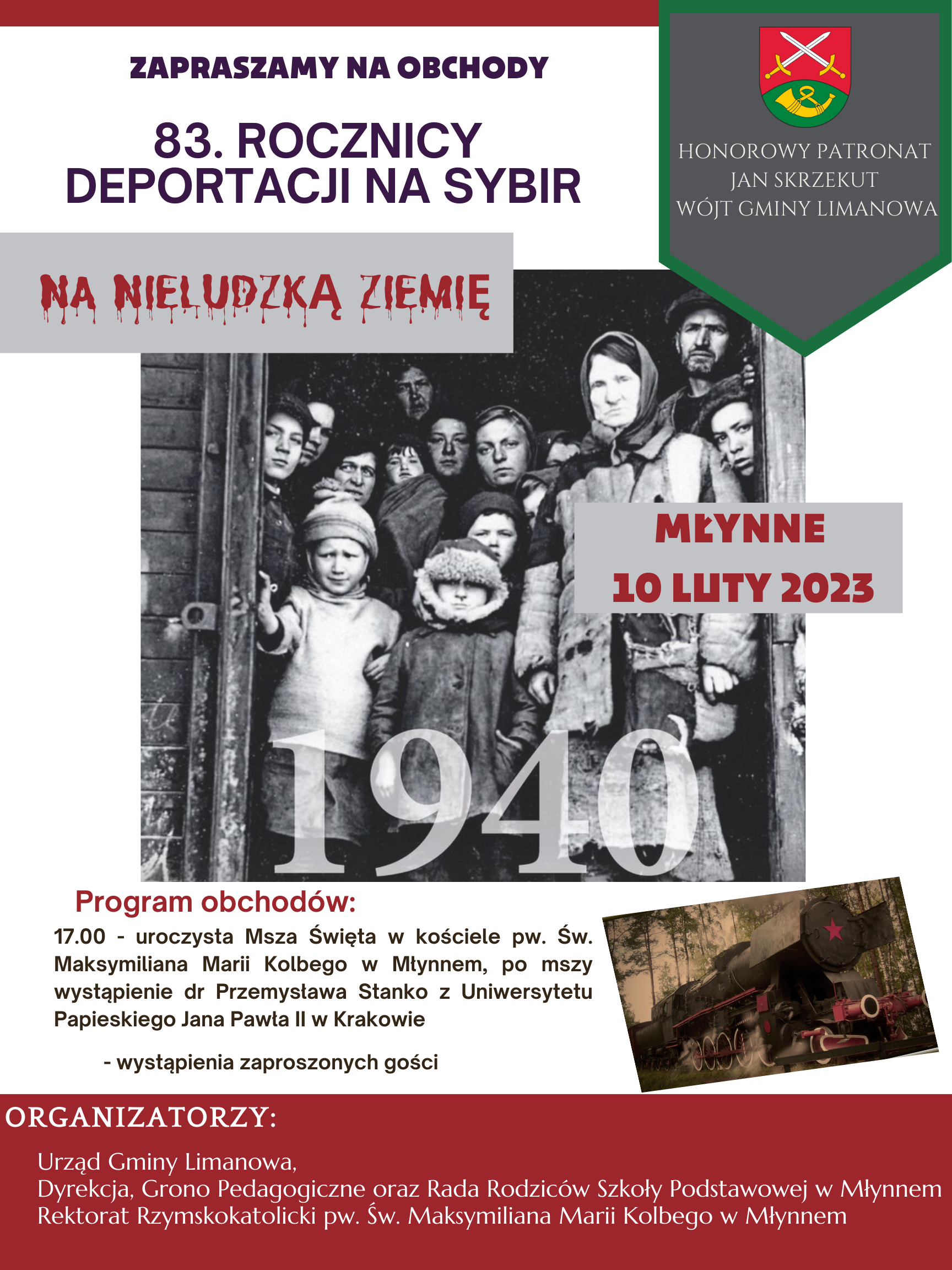 Obchody 83 rocznicy deportacji na Sybir - Młynne 10 luty 2023 - zdjęcie główne
