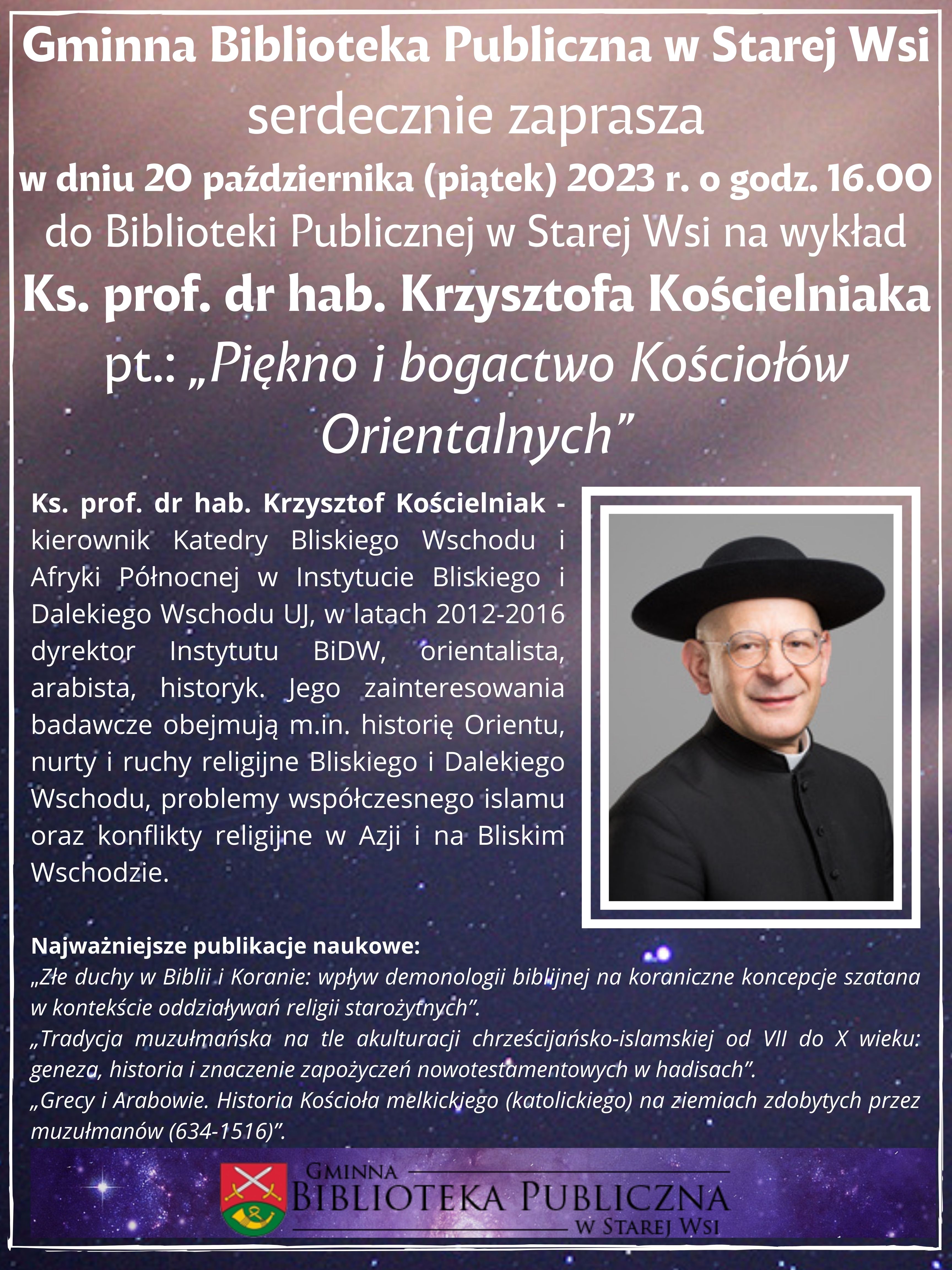 Wykład Ks. prof. dr hab. Krzysztofa Kościelniaka - zdjęcie główne