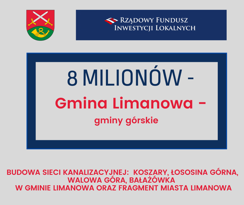 8 milionów dla gminy Limanowa z  rządowego wsparcia dla gmin górskich! - zdjęcie główne