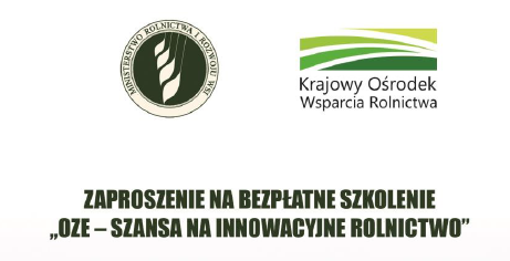 Bezpłatne szkolenie „OZE – Szansa na Innowacyjne Rolnictwo" - zdjęcie główne