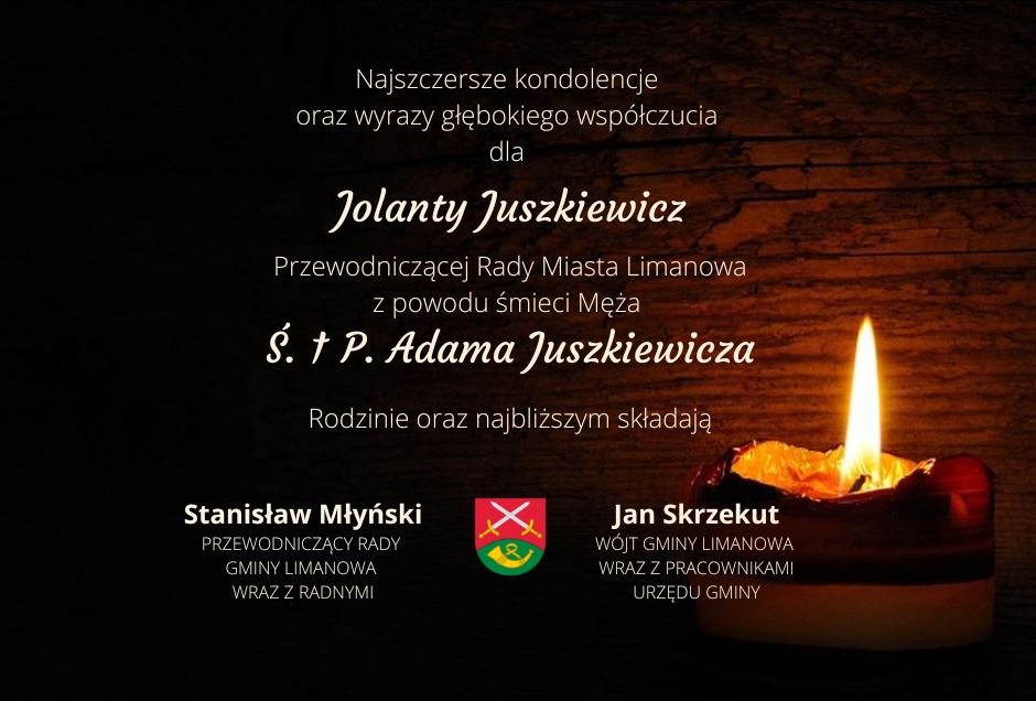 Kondolencje z powodu śmierci Męża Przewodniczącej Rady Miasta Limanowa Jolanty Juszkiewicz - zdjęcie główne