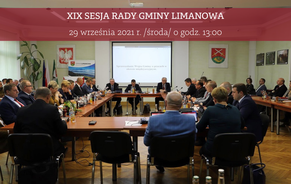 Zaproszenie dla mieszkańców na XIX Sesję Rady Gminy Limanowa - zdjęcie główne
